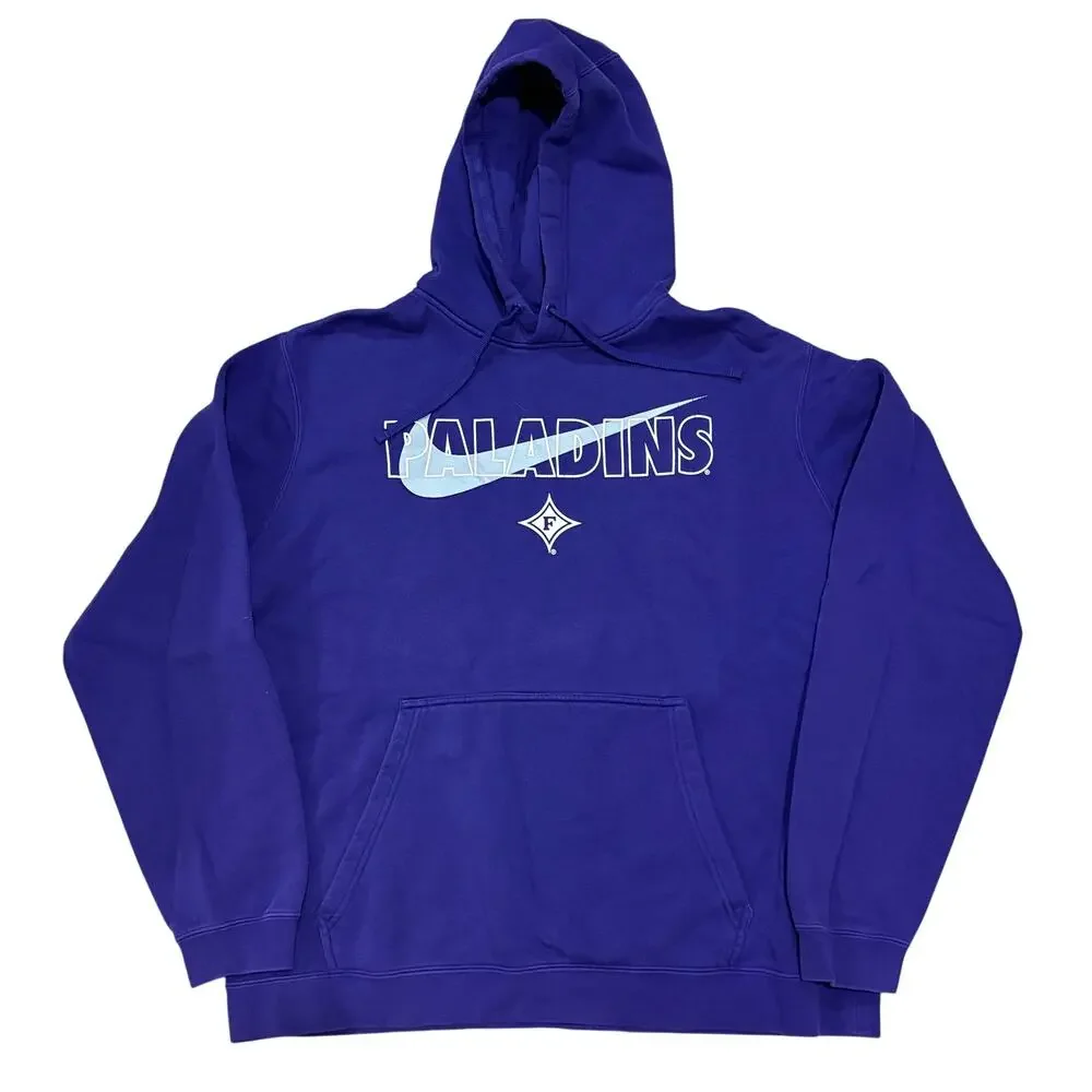 Furman Paladins Nike Purple Gray Hooded Sweatshirt Hoodie Men’s Size XL NCAA